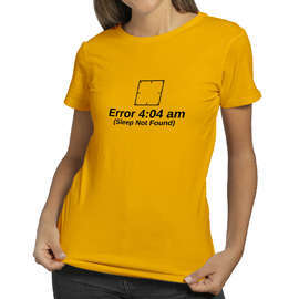 Unisex Cotton T Shirts |  Error 404  Page Not FoundSquare Clock| Round Neck Half Sleeve |Regular Fit
