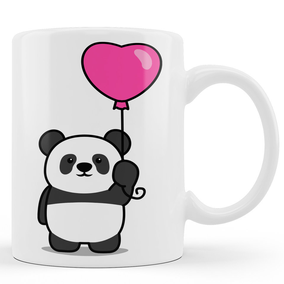 Printed Ceramic Coffee Mug | Valentine Day | Panda Celebrating Valentine Day | 325 Ml…