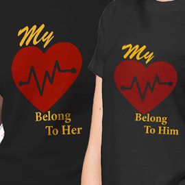 My Heart Belongs Couple T-Shirts