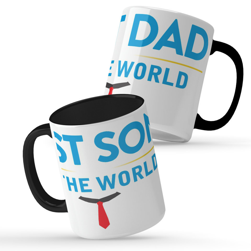 Printed Ceramic Coffee Mug | World Best Dad and World Best Son | Family | 325 Ml | Set of 2pcs Mug