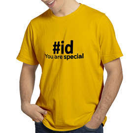 Unisex Cotton T Shirts |  ID You are Special| Round Neck Half Sleeve  |Regular Fit