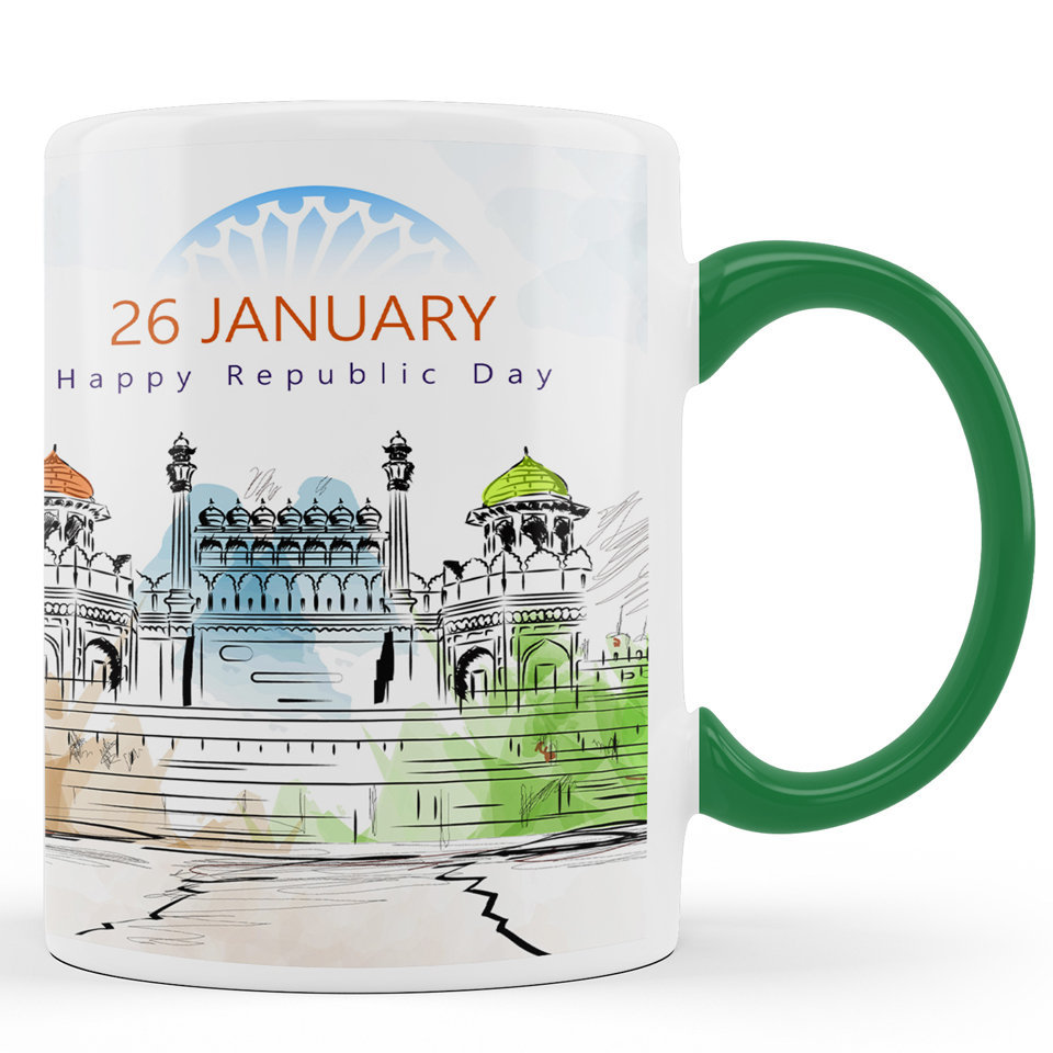 Printed Ceramic Coffee Mug | Republic Day | Happy Republic Day | 325 Ml 