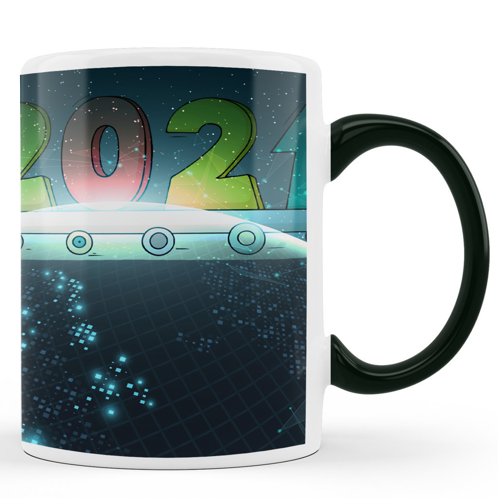 Printed Ceramic Coffee Mug | Galaxy Happy New Year 2021 |Happy New Year 2021 Mug | 325 Ml 