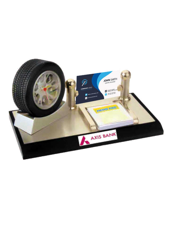 4 In 1  Tyre Clock,Memo Pad And Card Holder