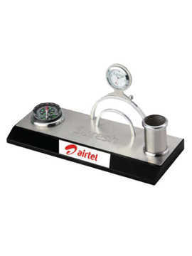 3 In 1   Pen Stand, Clock, Card Holder And Removable Compass