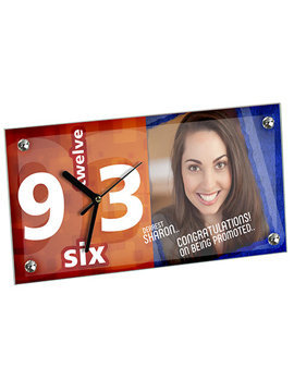 Personalised Glass Photo Frame With Clock