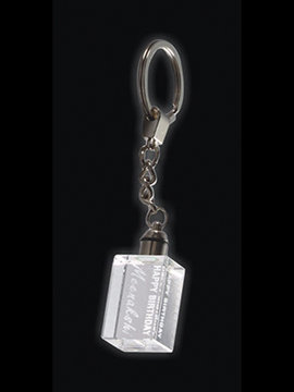 Personalised 3D Photo Crystal Key Ring 2